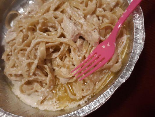 There was so much oil in all 3 of our chicken alfredo dinners :(