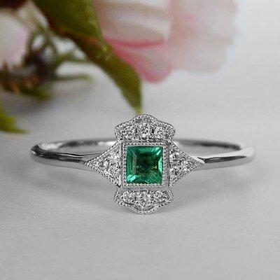 Art Deco Inspired Emerald Ring