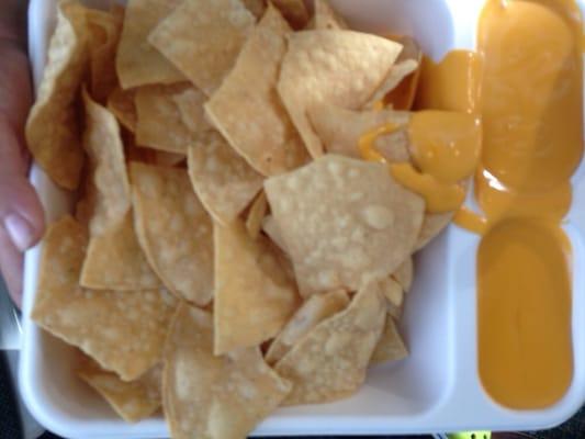 Nachos with double cheese.