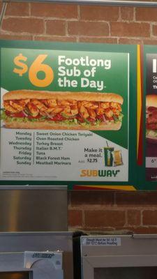 Haven't been to subway in forever but my fav was the special of the day, score!