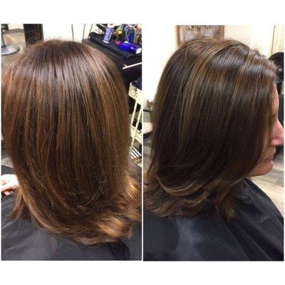 A warm brown all over color just in time for the holidays created by Julie