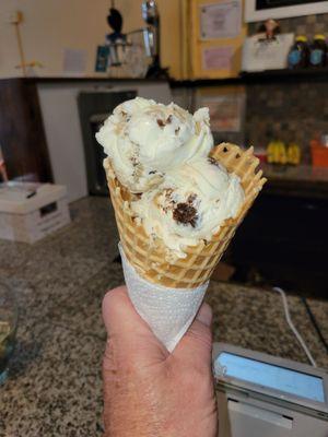 One of the specials,  brownie with cookie dough and vanilla ice cream. YUM