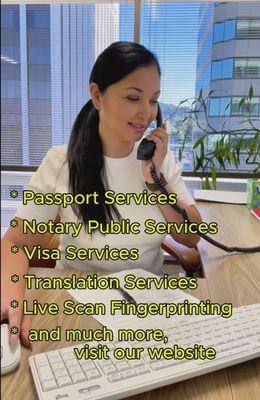 Passports
Visas
Translations
Live Scan Fingerprinting
Photo
and much more