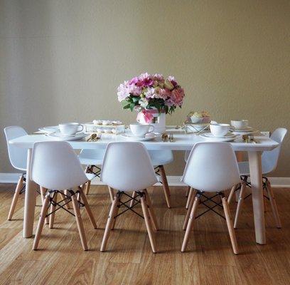 Kids Tea Party Set up using our Kids size Chairs and Table!