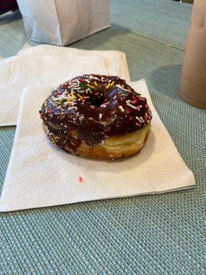 Chocolate sprinkles Donut! Super fluffy