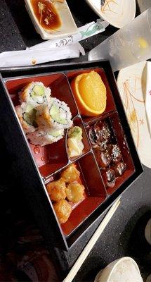 Beef negimaki bento box