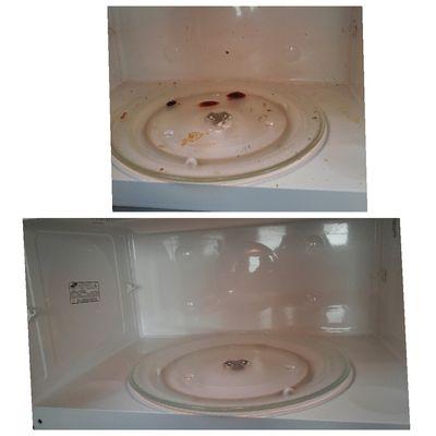 Before & After of microwave deep clean