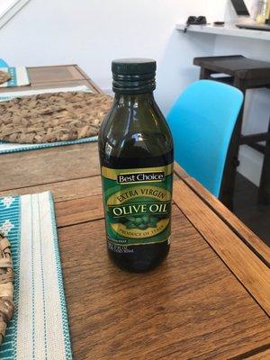 $10 small bottle of olive oil. Rip off.