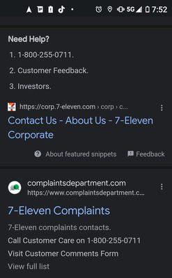 7eleven complain number