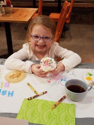 Coloring and Decorating Cupcakes at FLG! Emma's cousin had a blast!