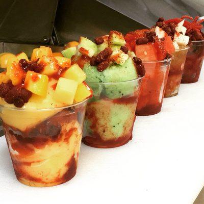 Mini chamoyadas. On special ever Wednesday for $2.50 choose your flavor (mango, lime, kiwi, strawberry, watermelon, tatamindo, and chamoy)