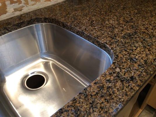 Granite and sink. Sink also purchased from Payless