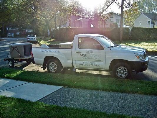 Early morning installation of a Kohler 14RES Generator