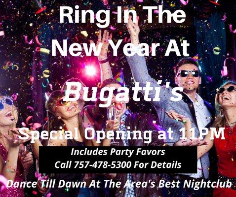 NY Eve Party, special opening at 11PM