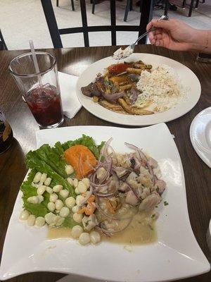 Mixed Ceviche and Lomo Saltado