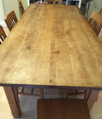 25 year old cherry wood table before re-finishing