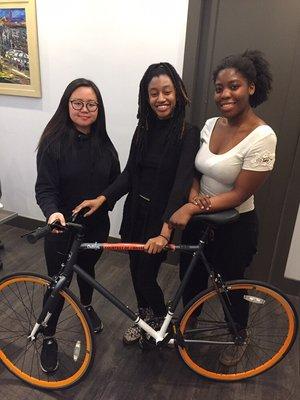 Yes it's a free bike with their apartment rental!! Sharing this will be difficult but these ladies get along just fine!!