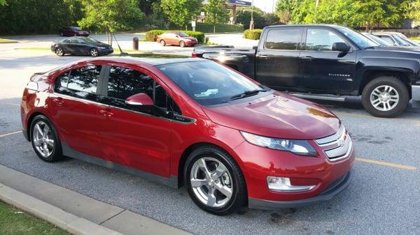 My first car, a red Chevy Volt!