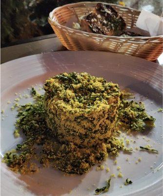 Collard Greens and bread plate