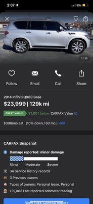 CARFAX listing