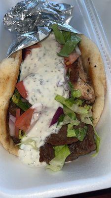 Chicken and beef gyro