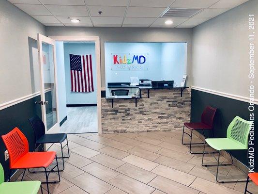 Waiting Room and Reception Desk at KidzMD