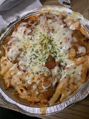 Chicken Parmigiana with Baked Ziti