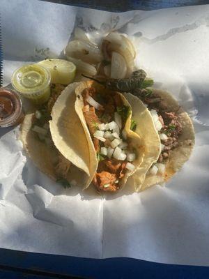 pollo, carnitas, asada tacos