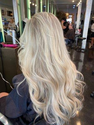 Full head of blonde highlights