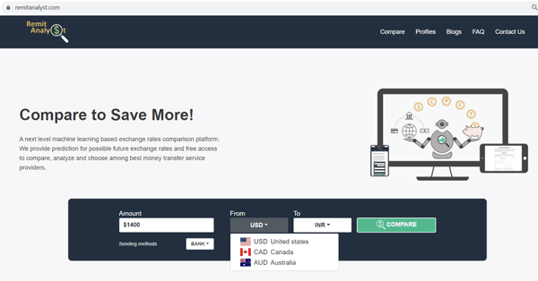 Compare online Money Transfer services - RemitAnalyst