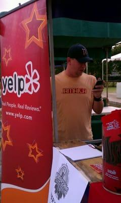 Shawn is our Yelp banner holder for today.  Be sure to say hi to him!