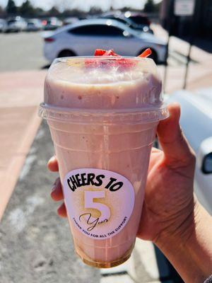 Strawberry banana milkshake