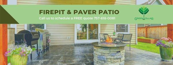 We provide FREE estimates on firepit & paver patio design/install.