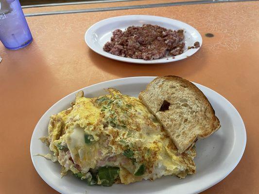 Omelette and hash