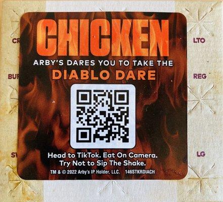 Diablo Chicken Sandwich Dare