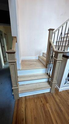 Refinishing stairs with stain and polyurethane