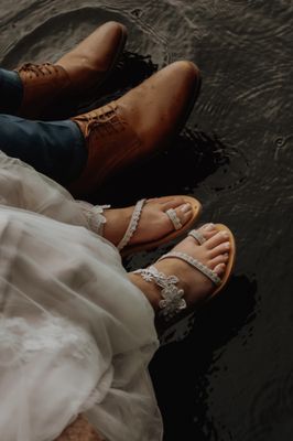 Wedding French pedicure. Regular polish lasted for over 3 weeks! Looked perfect :)