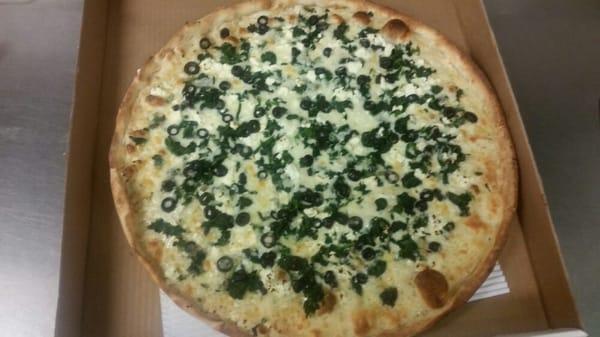 Mediterranean Pizza
White pizza, spinach, olives and feta cheese

One of our many gourmet pizzas