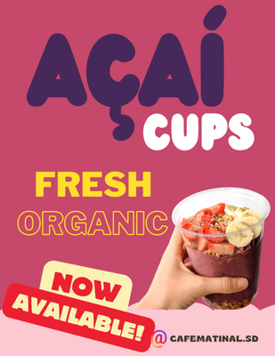 Organic Acai Cups and bowls