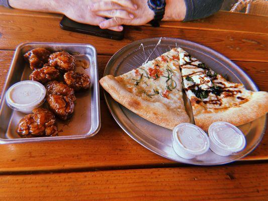 Teriyaki Wings and Pizza Slices