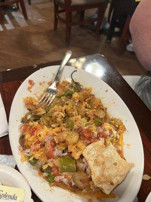 Fajitas. Chicken and shrimp.