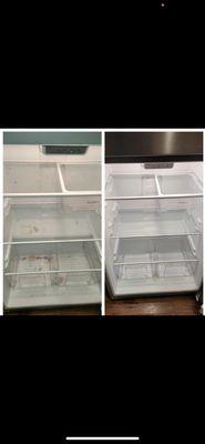 Before and after Fridge cleaning