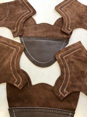 Brown suede leather