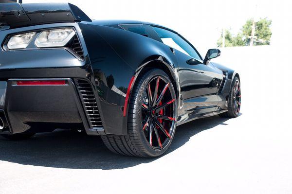 Z06 corvette lowered on custom made lexani forged wheels