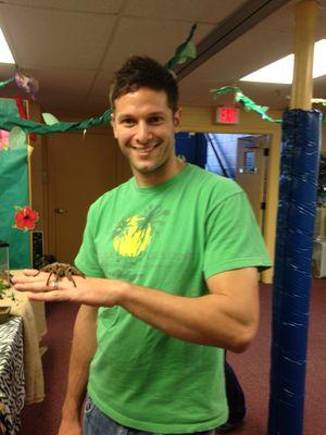 Our service manager, Tim, at the petting zoo.