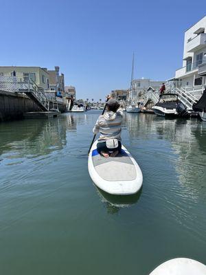 Paddle boarding in the harbor