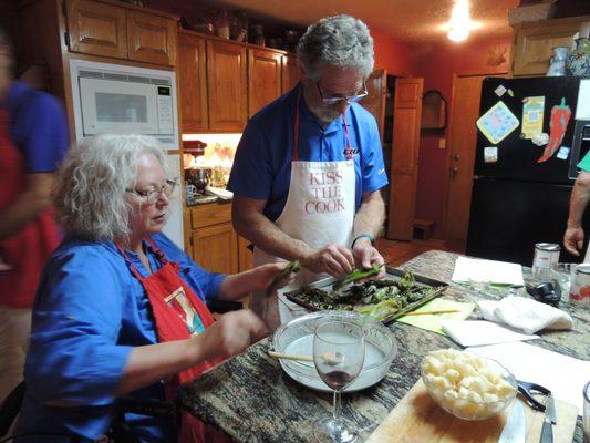 Preparing Blue Corn Crusted Green Chile Rellenos (Accommodating Handicapped cook)