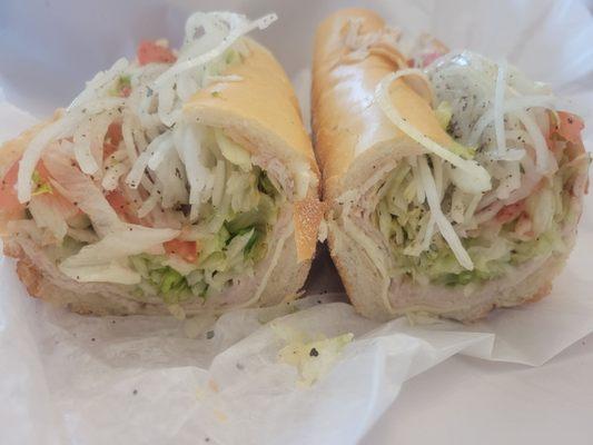 Oven roasted turkey hoagie