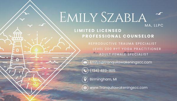 Emily Szabla's Business Card