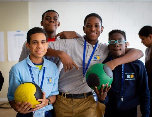 Great Oaks Charter Middle School Gym Class Students